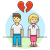 Couple Separation 2 7 Illustration from UX Colors Set | Free Download as SVG Vector and Transparent PNG | Streamline illustrations