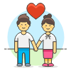 Couple Holding Hand 1 Illustration from UX Colors Set
