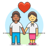 Couple Holding Hand 2 Illustration from UX Colors Set