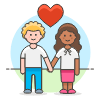 Couple Holding Hand 6 Illustration from UX Colors Set
