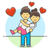 Couple Lifting 1 Illustration from UX Colors Set