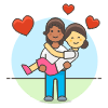 Couple Lifting 2 Illustration from UX Colors Set