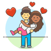 Couple Lifting 3 Illustration from UX Colors Set