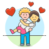 Couple Lifting 5 Illustration from UX Colors Set