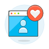 Dating Website Window Illustration from UX Colors Set