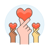 Miniheart Hands Illustration from UX Colors Set