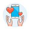 Online Dating Hand 1 Illustration from UX Colors Set