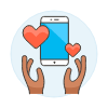 Online Dating Hand 2 Illustration from UX Colors Set