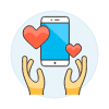 Online Dating Hand 2 Illustration from UX Colors Set