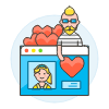 Online Dating Like 1 1 Illustration from UX Colors Set