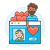 Online Dating Like 1 2 Illustration from UX Colors Set