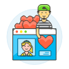 Online Dating Like 1 3 Illustration from UX Colors Set