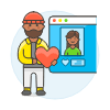 Online Dating Like 2 2 Illustration from UX Colors Set