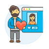 Online Dating Like 2 3 Illustration from UX Colors Set