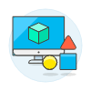 3 D Modelling Illustration from UX Colors Set