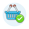 Shopping Basket Check Illustration from UX Colors Set