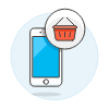 Shopping Basket Phone 1 Illustration from UX Colors Set