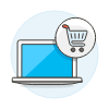 Shopping Cart Laptop 1 Illustration from UX Colors Set