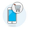 Shopping Cart Phone Illustration from UX Colors Set