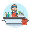 Cashier Clerk 1 4 Illustration from UX Colors Set