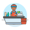 Cashier Clerk 1 5 Illustration from UX Colors Set