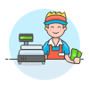 Cashier Clerk 2 1 Illustration from UX Colors Set