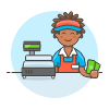 Cashier Clerk 2 3 Illustration from UX Colors Set