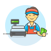 Cashier Clerk 2 5 Illustration from UX Colors Set