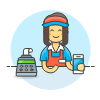 Cashier Clerk 2 6 Illustration from UX Colors Set