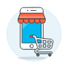 Phone App Shop 4 Illustration from UX Colors Set