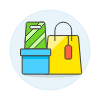 Shopping Bag Box Illustration from UX Colors Set