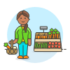 Grocery Shopping 3 4 Illustration from UX Colors Set