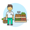Grocery Shopping 3 5 Illustration from UX Colors Set
