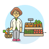 Grocery Shopping 3 6 Illustration from UX Colors Set
