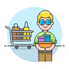 Grocery Shopping Cart 1 Illustration from UX Colors Set