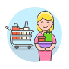 Grocery Shopping Cart 2 Illustration from UX Colors Set