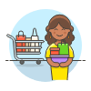 Grocery Shopping Cart 4 Illustration from UX Colors Set