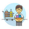 Grocery Shopping Cart 5 Illustration from UX Colors Set