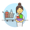 Grocery Shopping Cart 6 Illustration from UX Colors Set