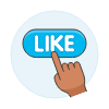 Hand Click Like 3 Illustration from UX Colors Set