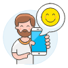 User Happy Phone 1 Illustration from UX Colors Set