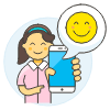 User Happy Phone 5 Illustration from UX Colors Set