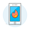 Phone Flame Illustration from UX Colors Set