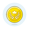 Gold Crown Coin Illustration from UX Colors Set