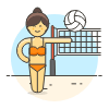 Sports Volleyball 3 Illustration from UX Colors Set | Free Download as SVG Vector and Transparent PNG | Streamline illustrations