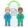Document Sharing 1 2 Illustration from UX Colors Set