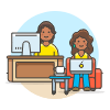Work Desk Sofa 1 4 Illustration from UX Colors Set