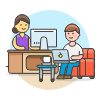 Work Desk Sofa 3 1 Illustration from UX Colors Set