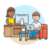 Work Desk Sofa 3 2 Illustration from UX Colors Set