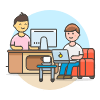 Work Desk Sofa 3 4 Illustration from UX Colors Set